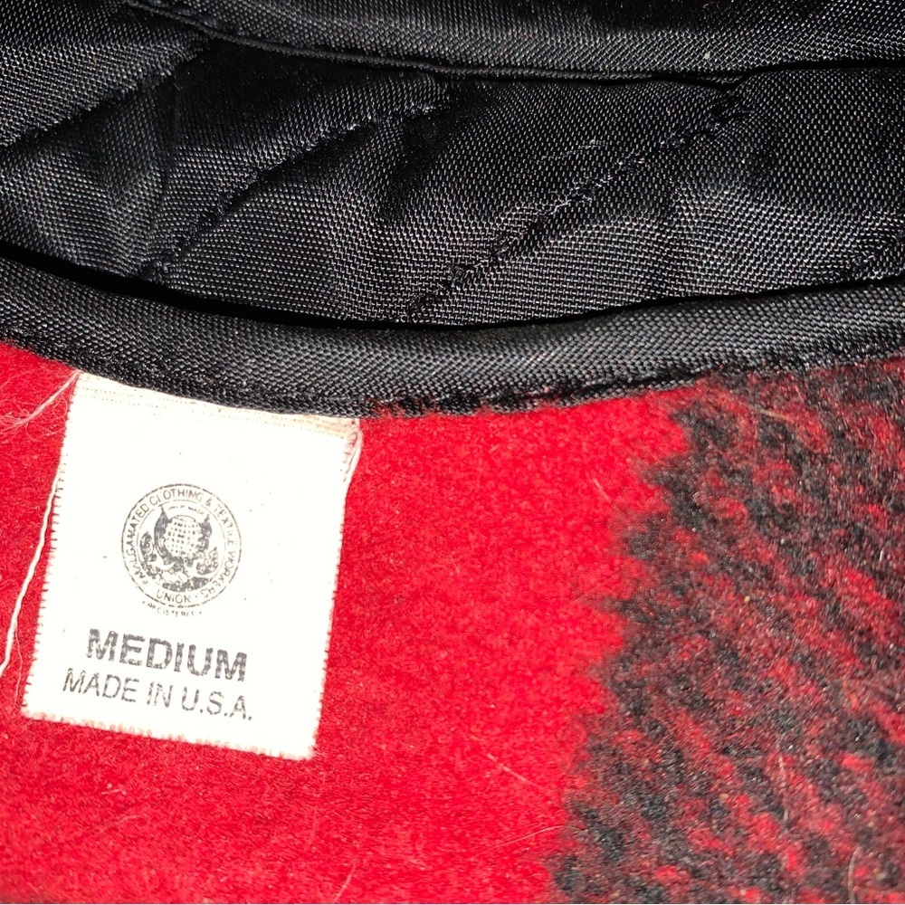 Vintage Red Buffalo Fleece Ski Hat USA Medium - Picture 5 of 5